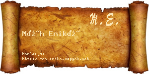Méh Enikő névjegykártya